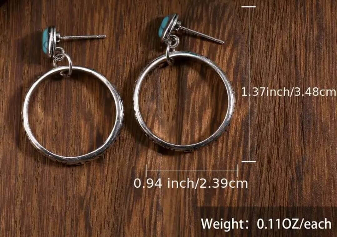 red boho hoop drop earrings