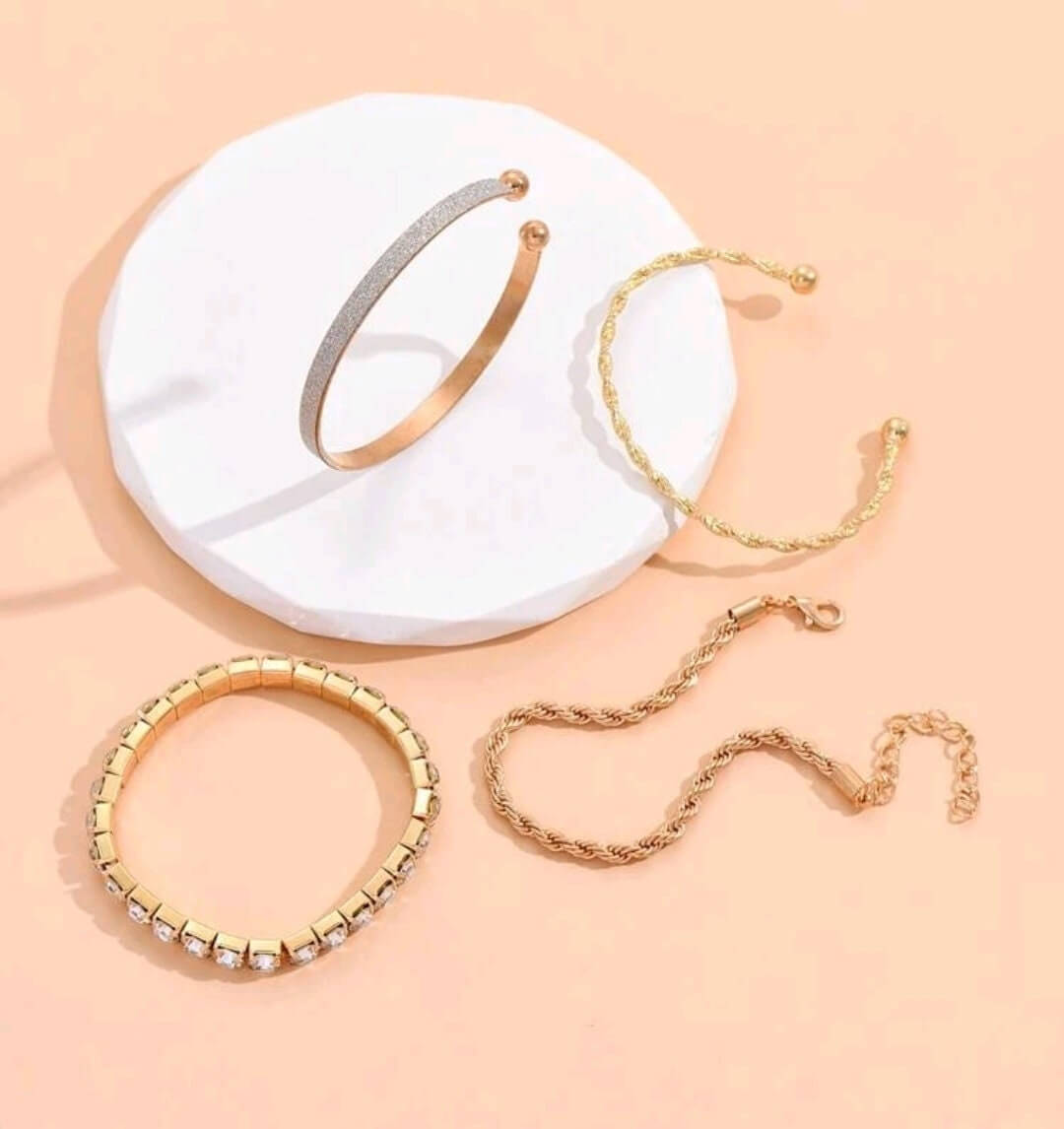 silver bracelet set 4