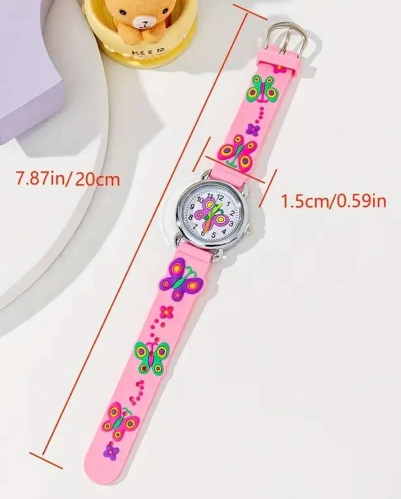 Child's jewellery pink butterfly silicone watch