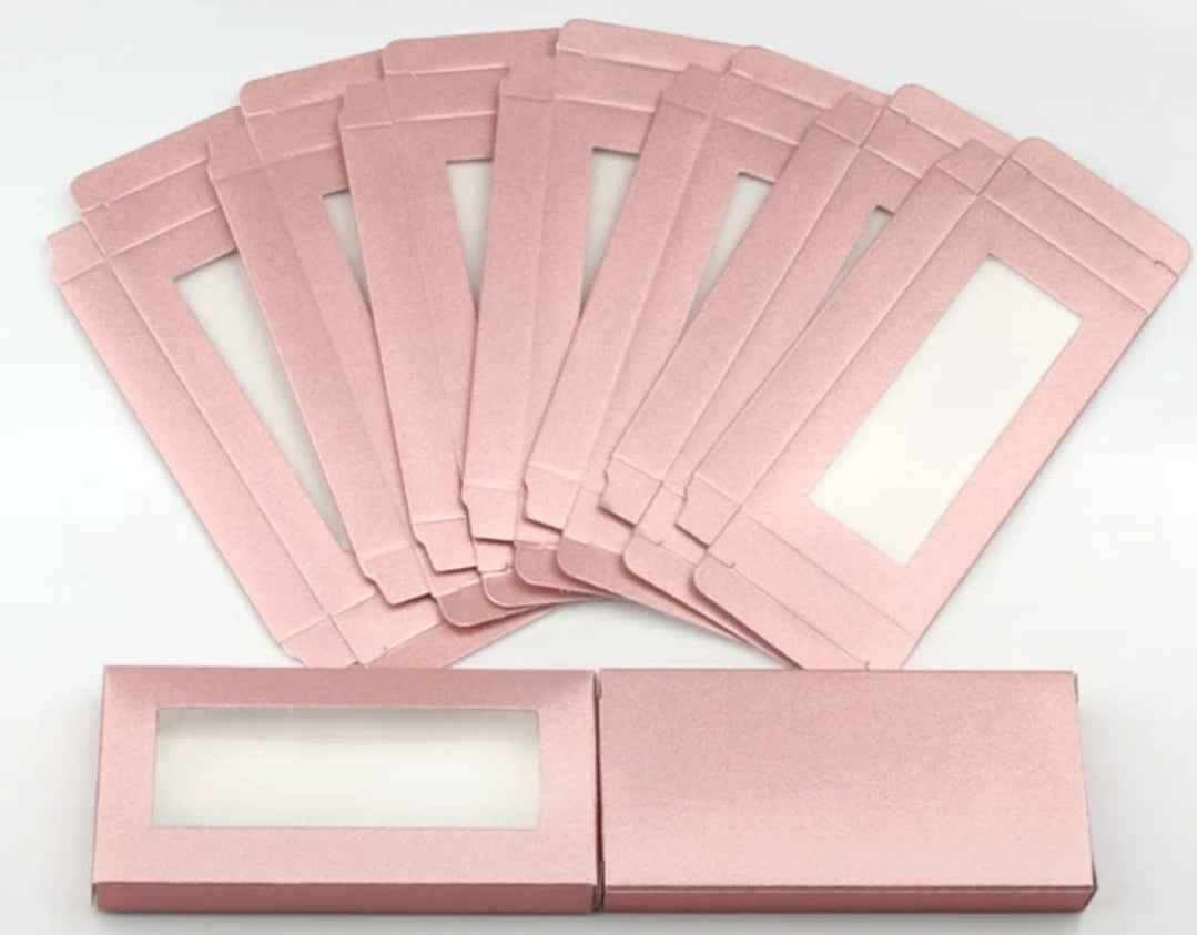 pink glitter eyelash false nails display packaging boxes
