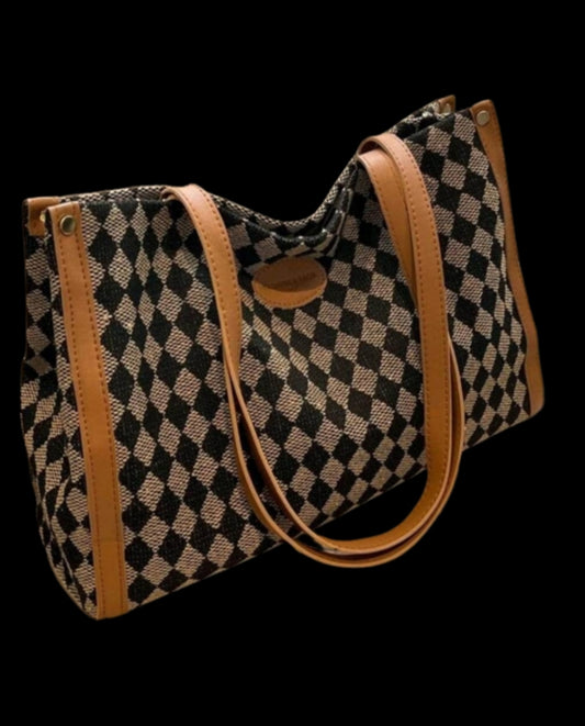 Bag - Tote - two tone geo fabric