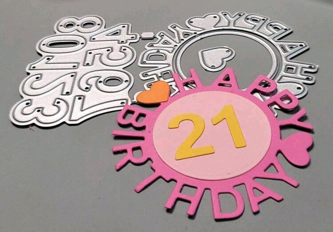 Craft - metal die - Happy Birthday with numbers