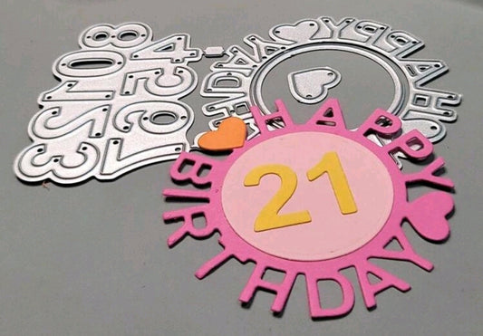 Craft - metal die - Happy Birthday with numbers