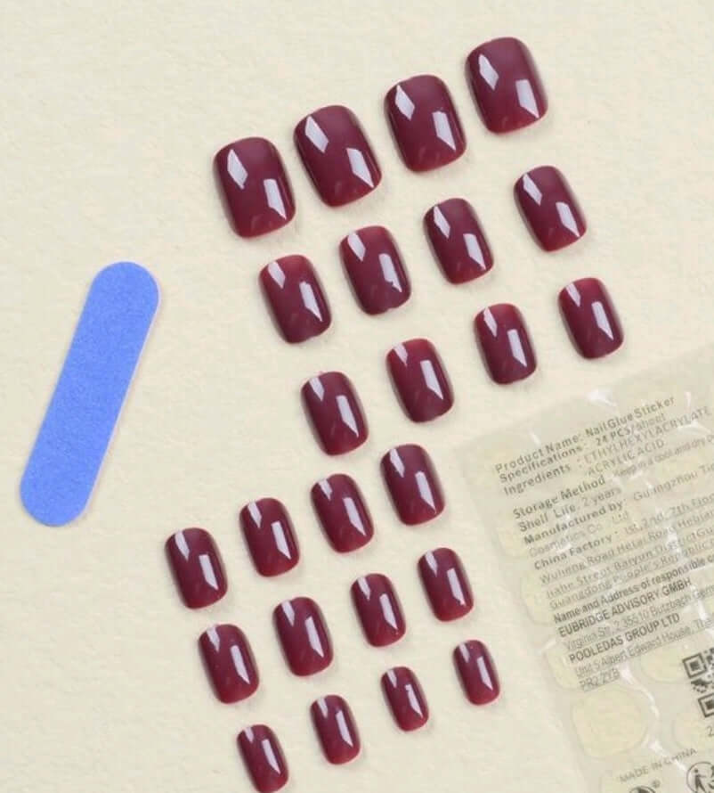 Nails - burgundy
