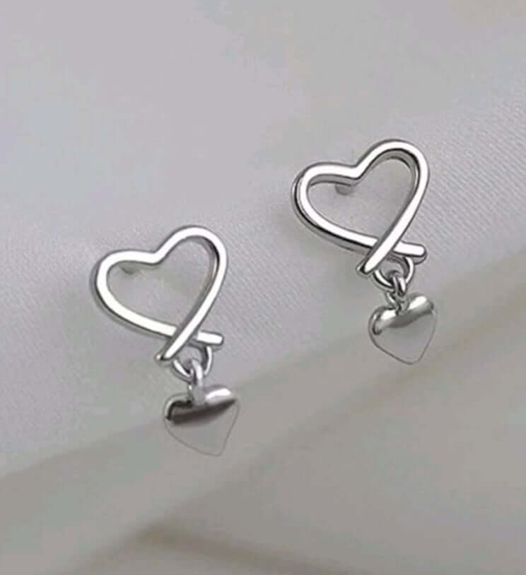 Earrings - Silver Heart Studs