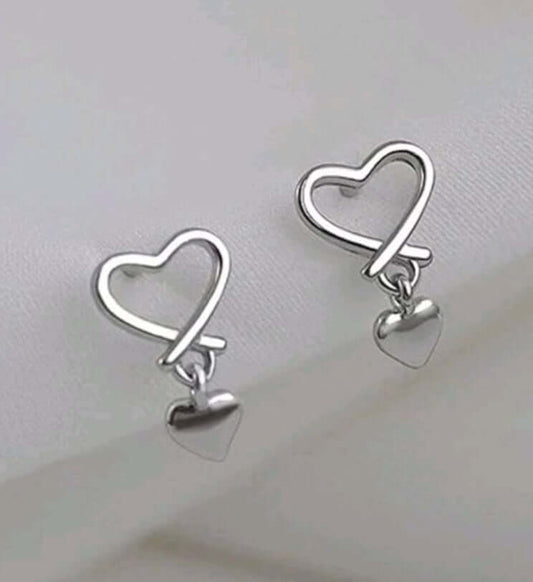 Earrings - Silver Heart Studs