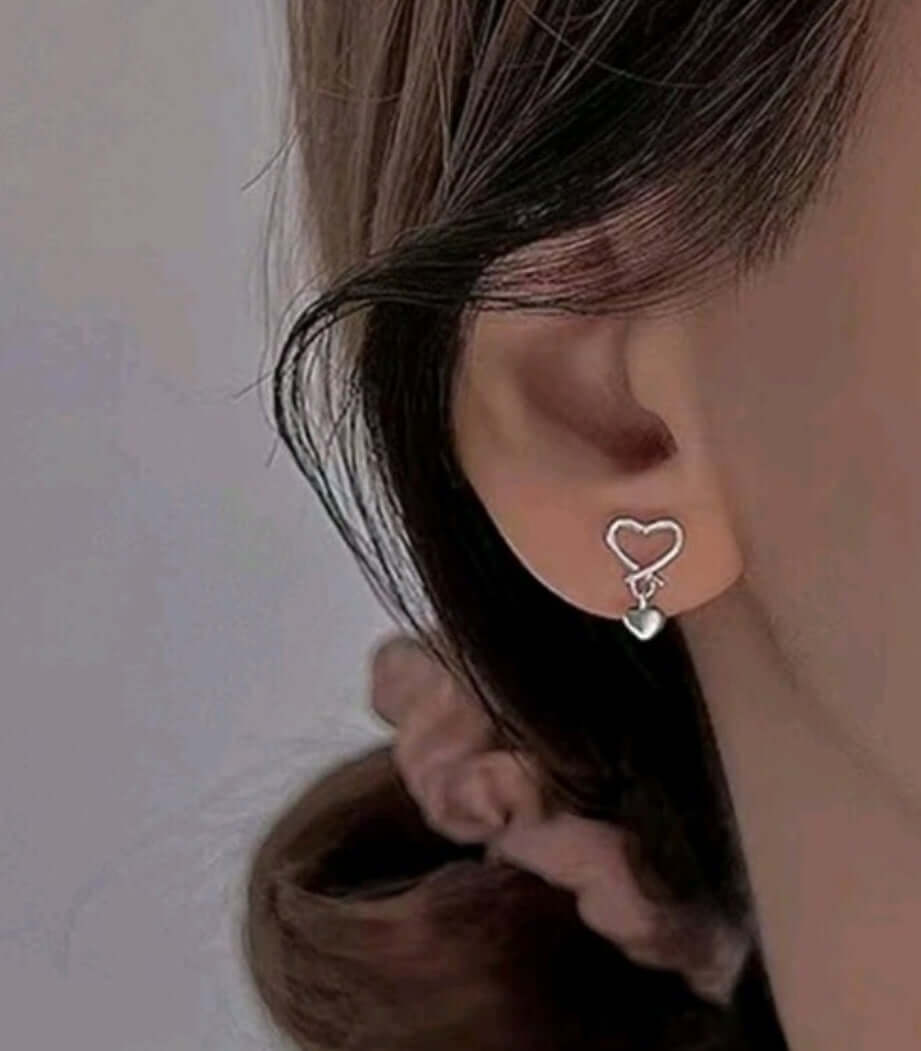Earrings - Silver Heart Studs