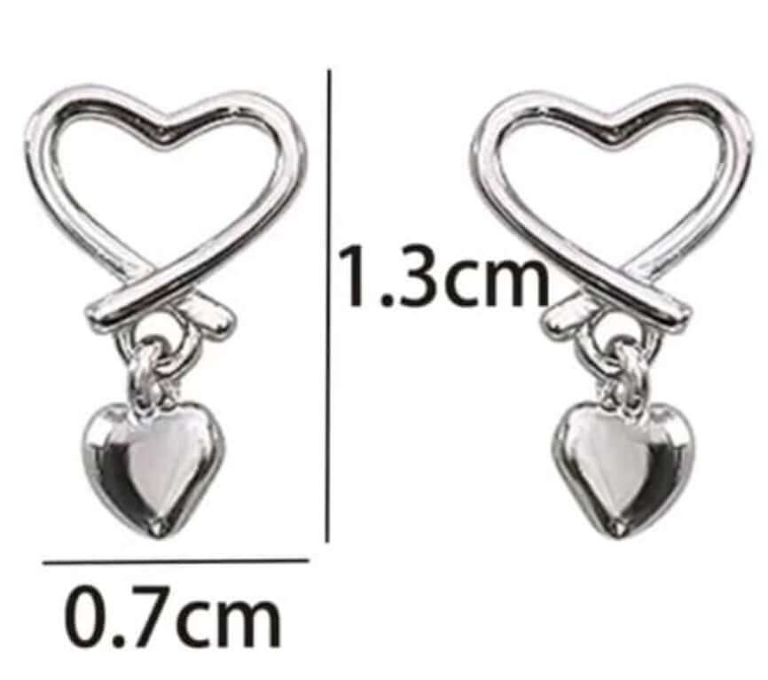 Earrings - Silver Heart Studs
