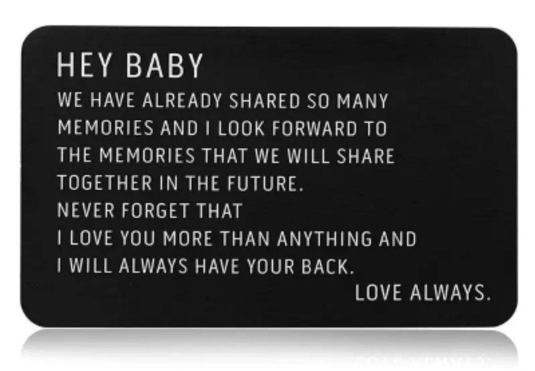 Wallet Card - metal note - love always