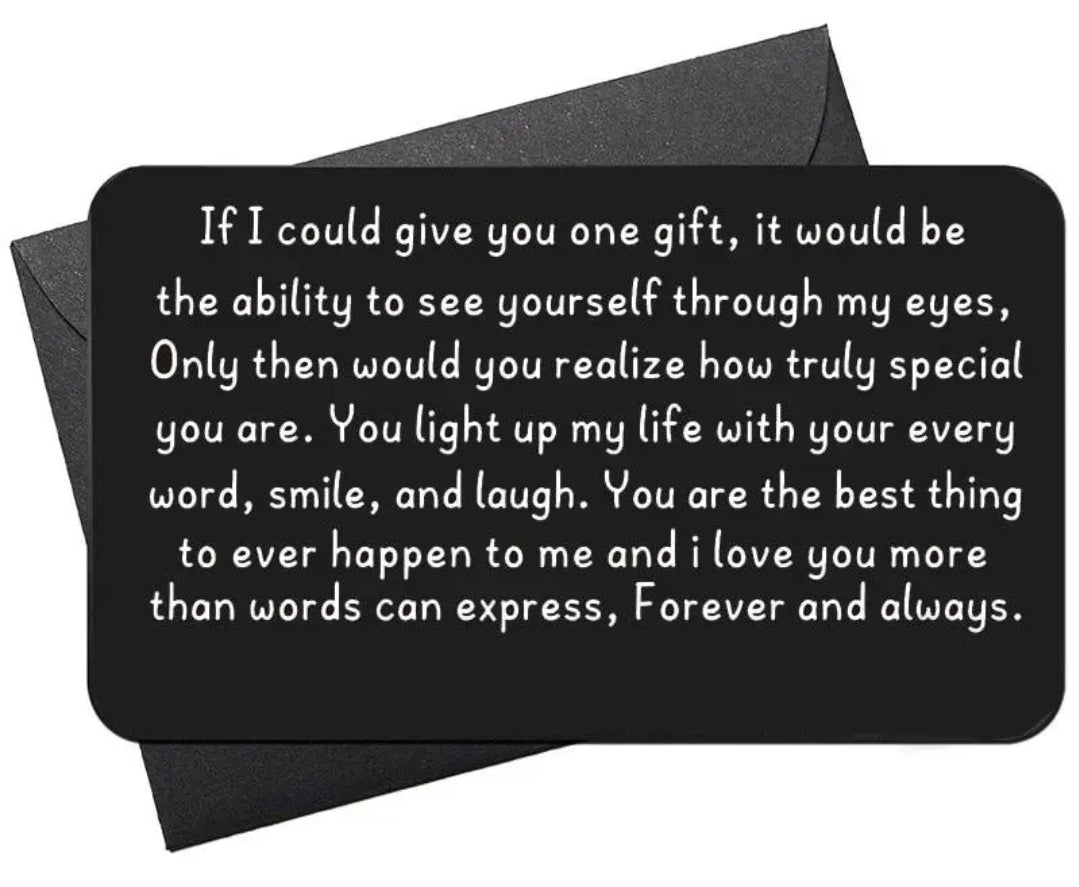  Wallet Card - metal note - through my eyes