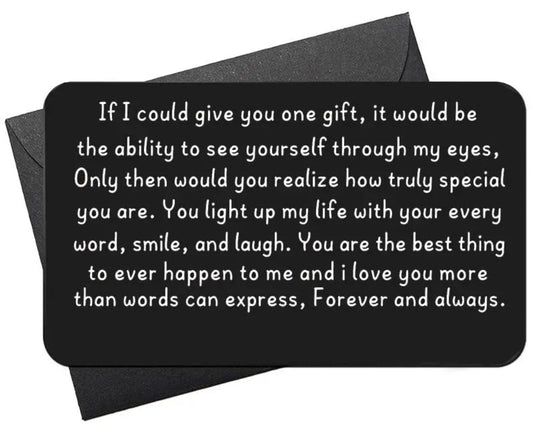  Wallet Card - metal note - through my eyes