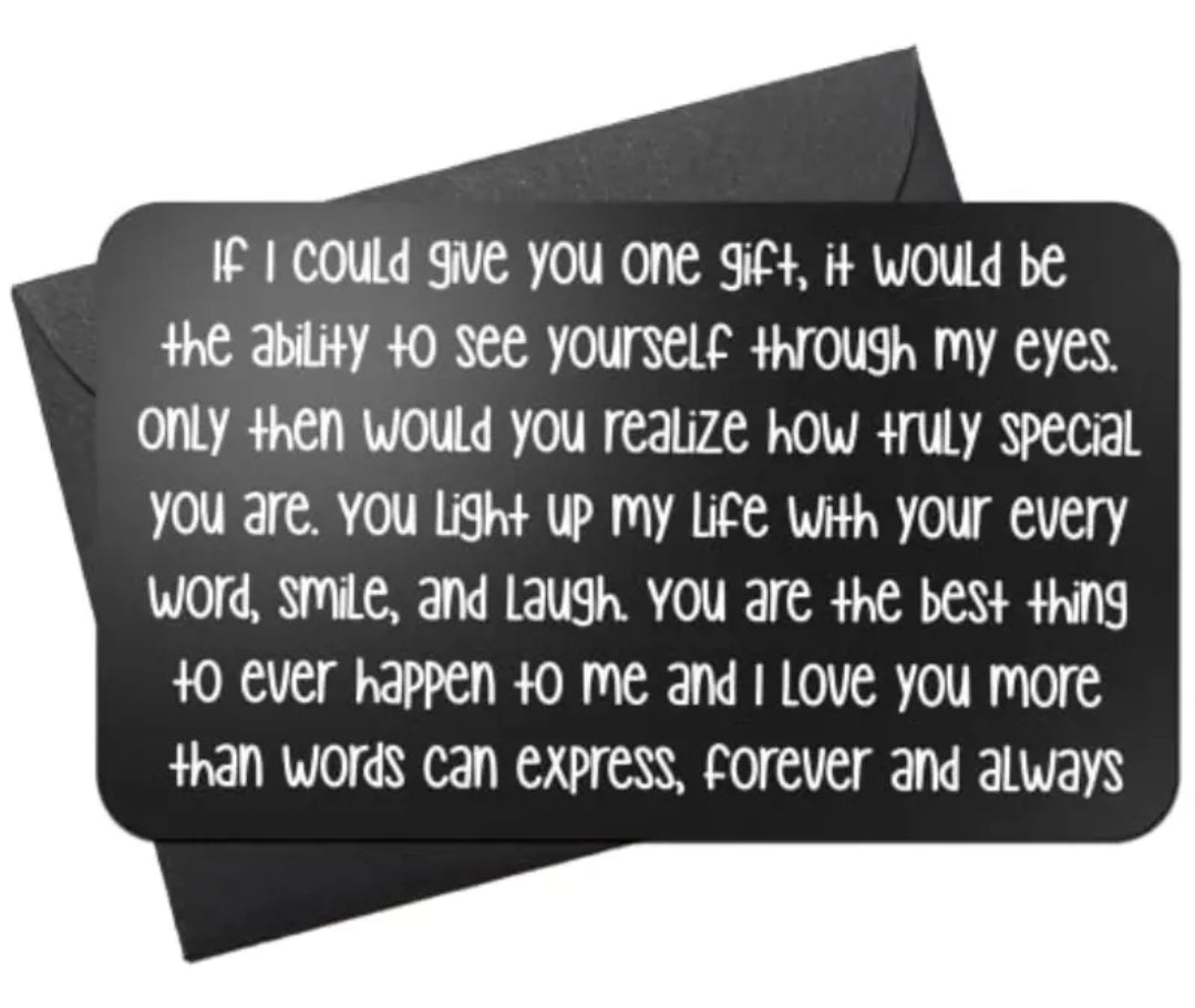  Wallet Card - metal note - through my eyes