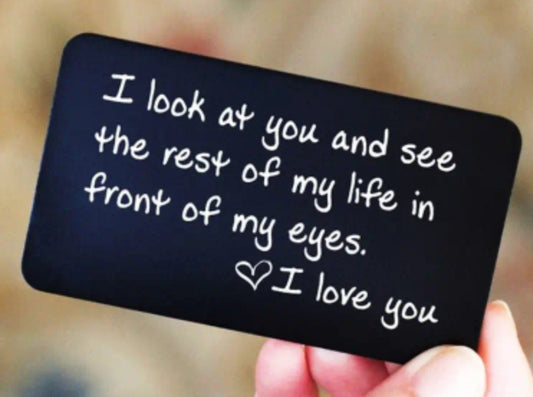 Wallet Card - metal note - rest of my life