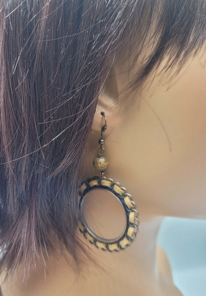 Earrings - Braided round drop