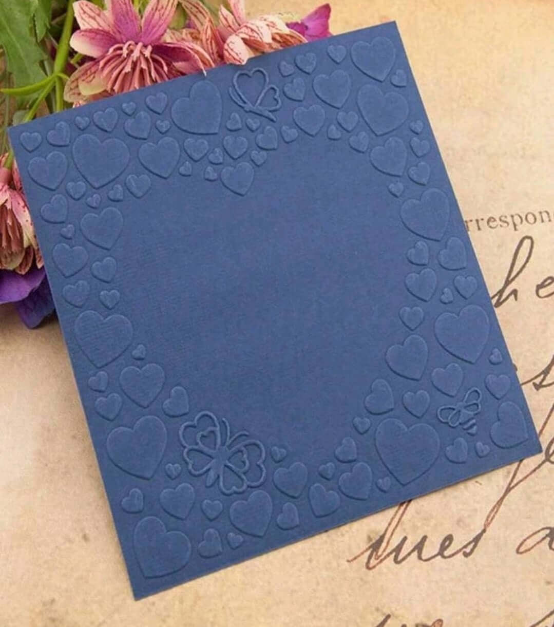 embossing folder - hearts frame