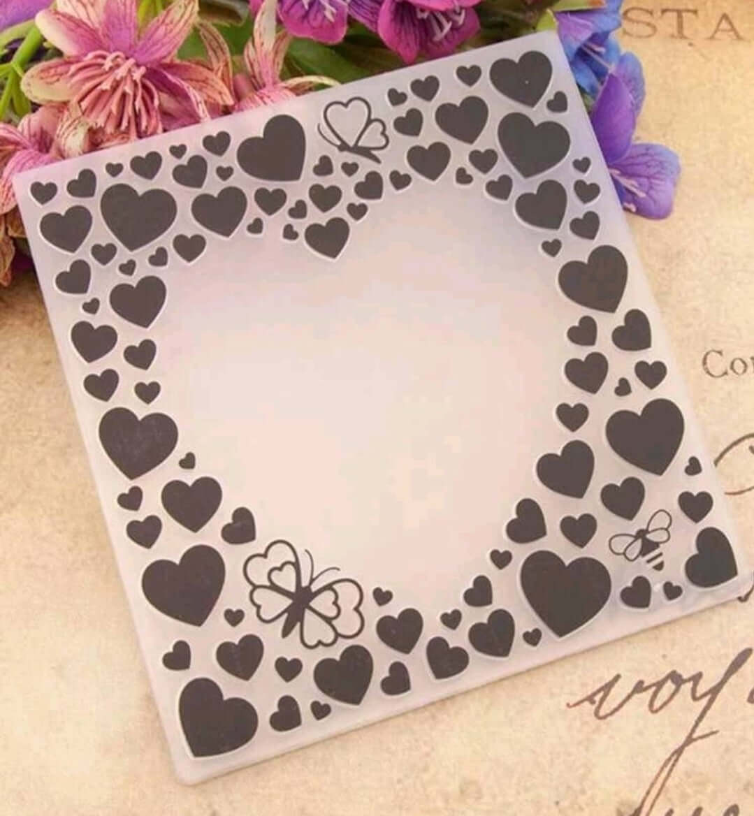 embossing folder - hearts frame