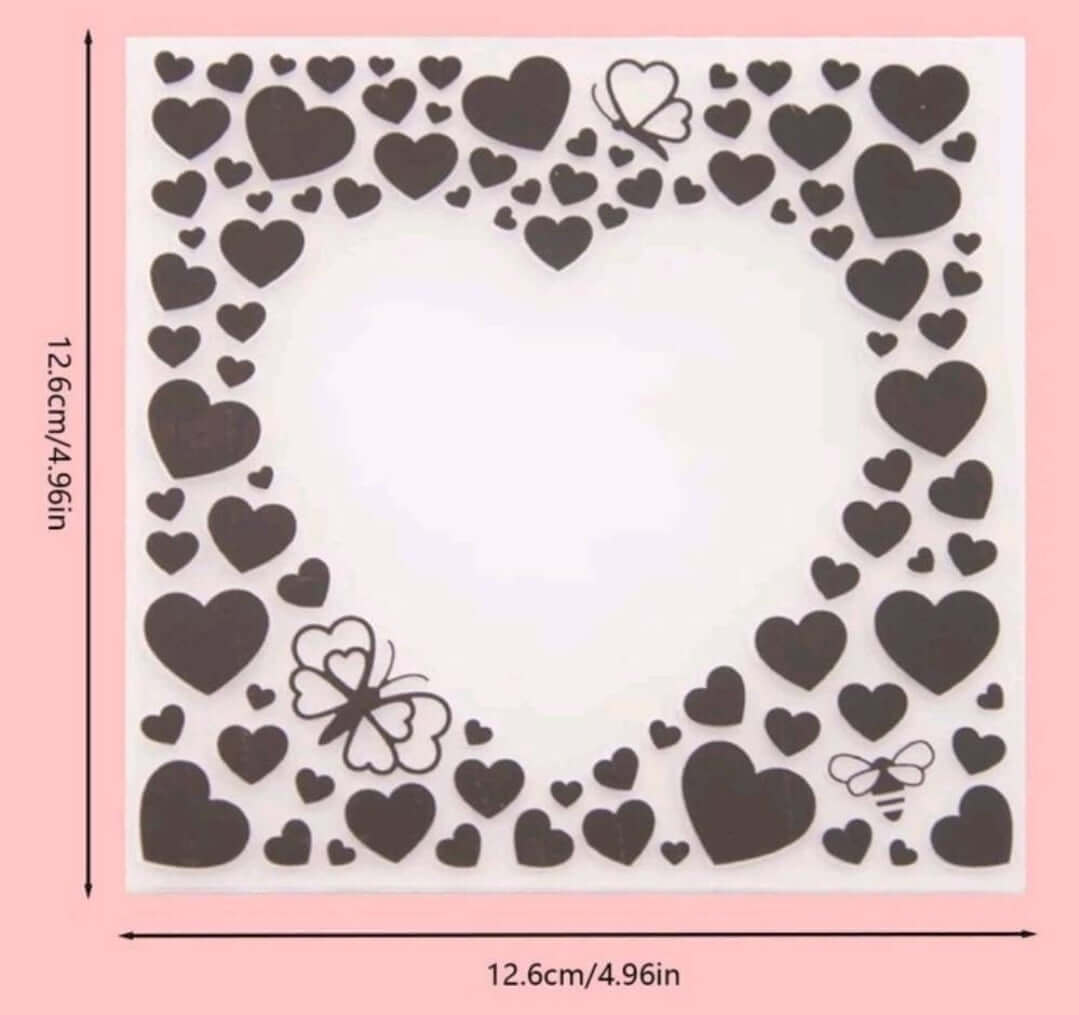 embossing folder - hearts frame