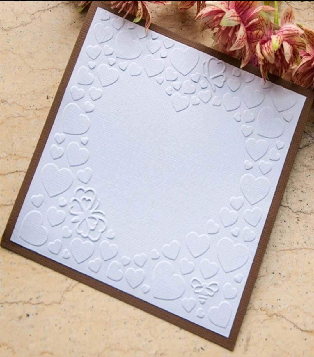 embossing folder - hearts frame