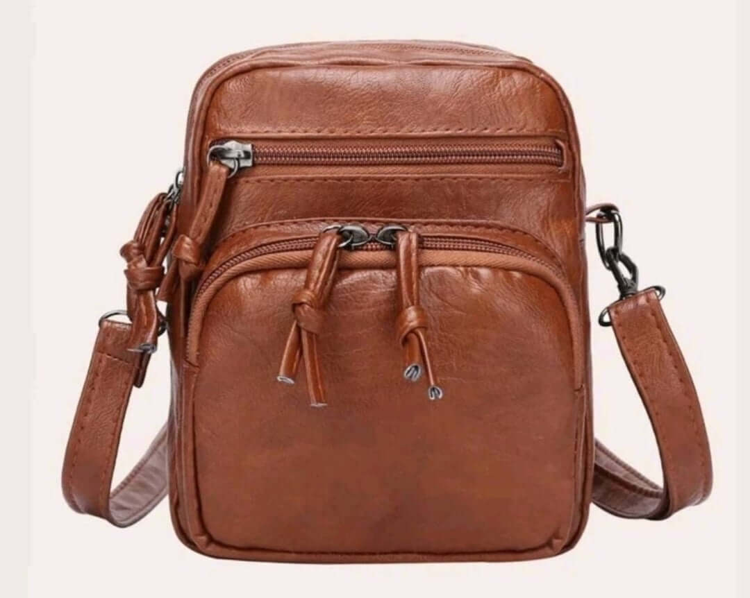 soft brown leather shoulder crossbody bag 