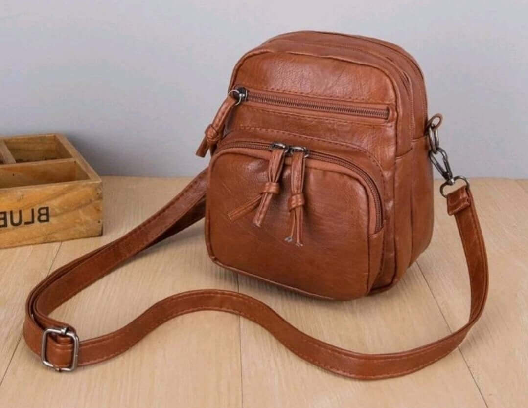 soft brown leather shoulder crossbody bag 