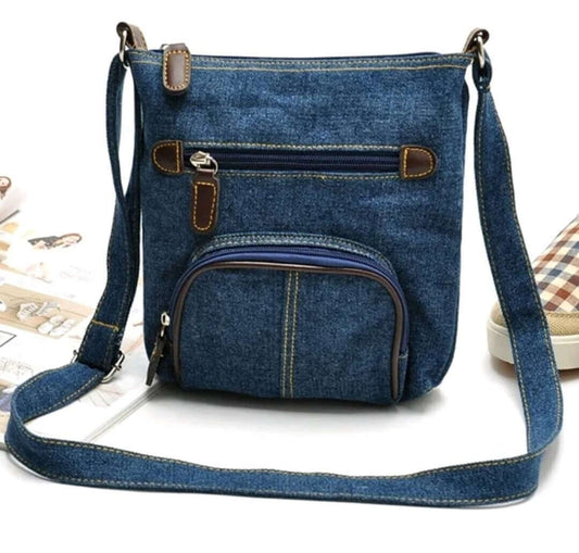 quirky dark denim shoulder crossbody