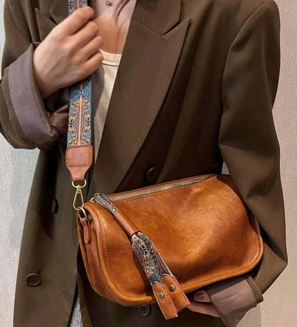 luxury tan leather quirky tassel shoulder bag