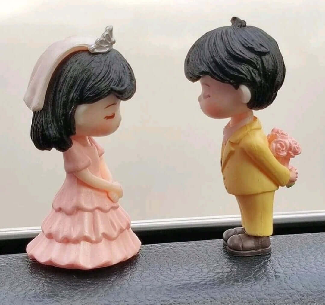 cute couple resin cake topper 