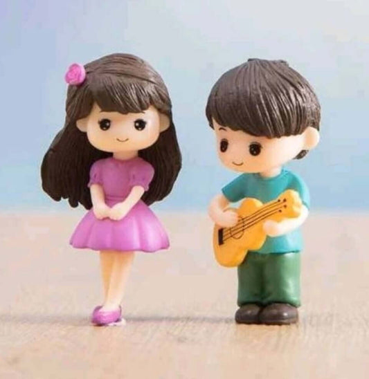 cute couple guitar cake topper