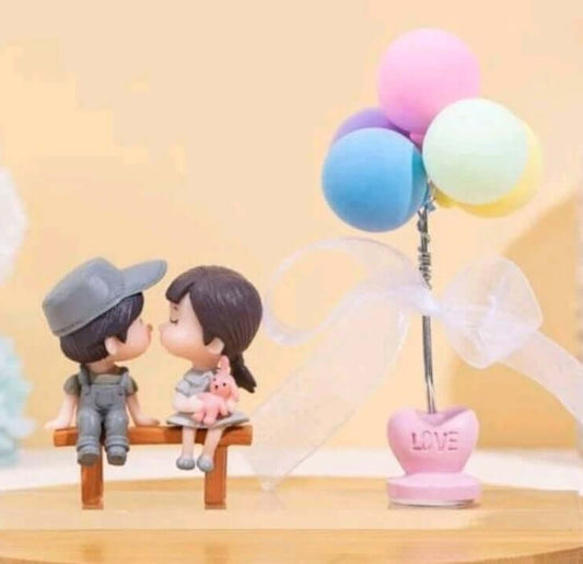 cute couple resin cake topper 