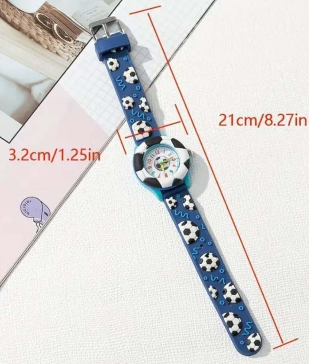 Child's jewellery blue football silicone watch