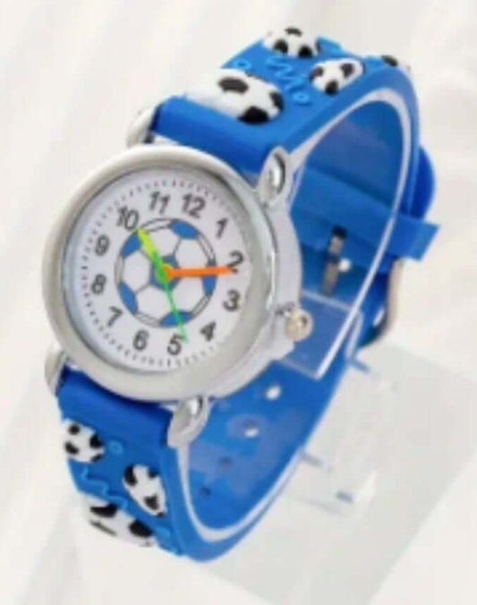 Child's jewellery blue football silicone watch