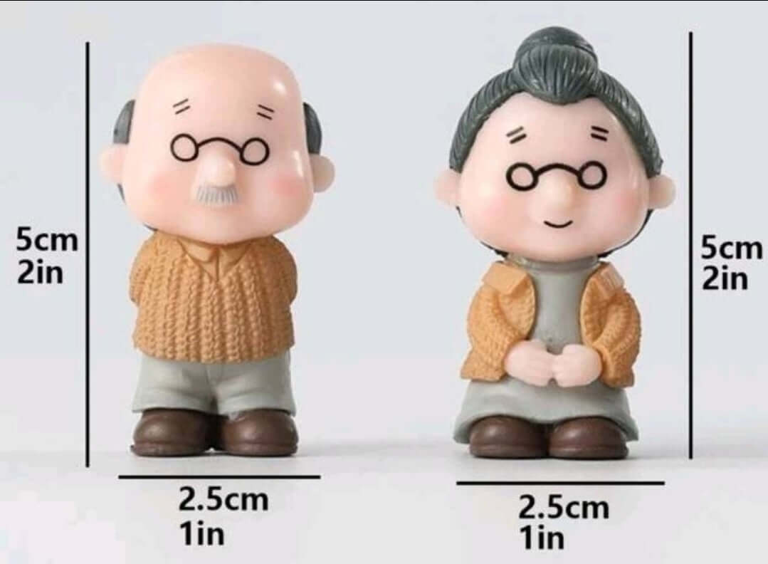 cute older couple resin cake topper