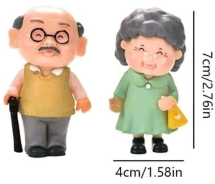 cute older couple resin cake topper