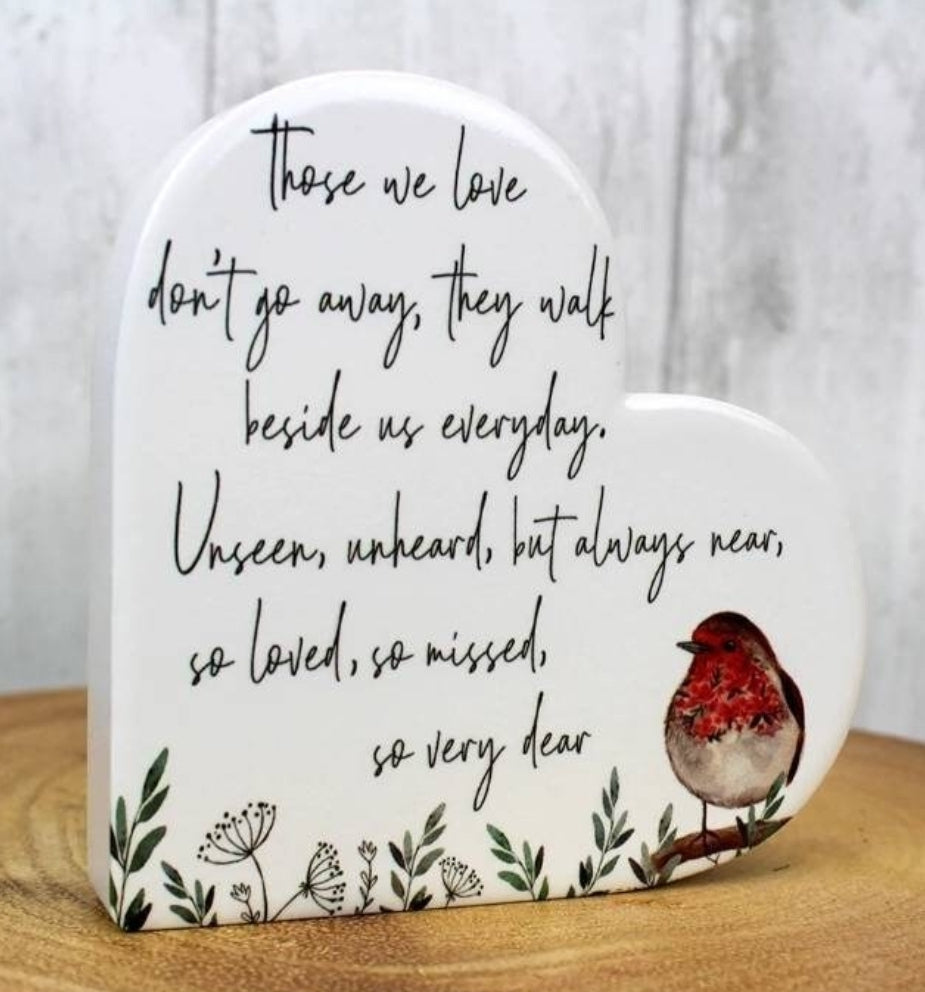Ornament - ceramic grief robin