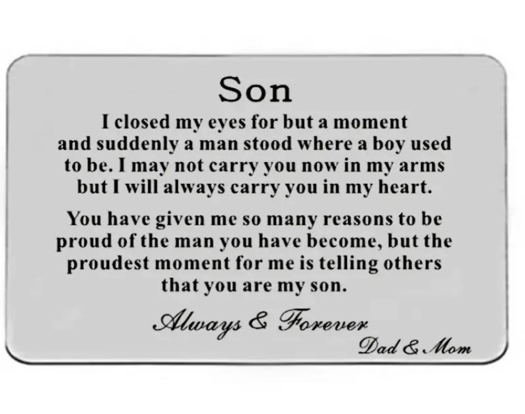Wallet Card - Son from Dad Mom