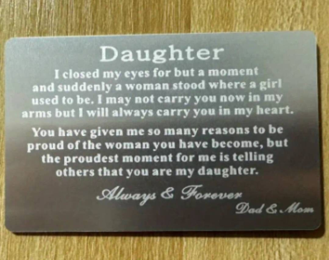 Wallet Card - Son from Dad Mom