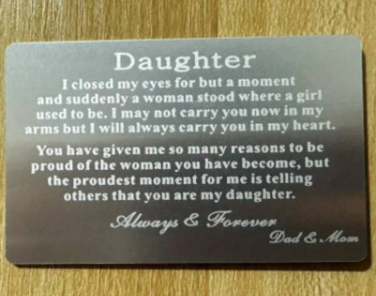 Wallet Card - Son from Dad Mom