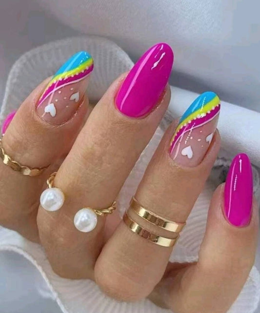 Nails - pink blue
