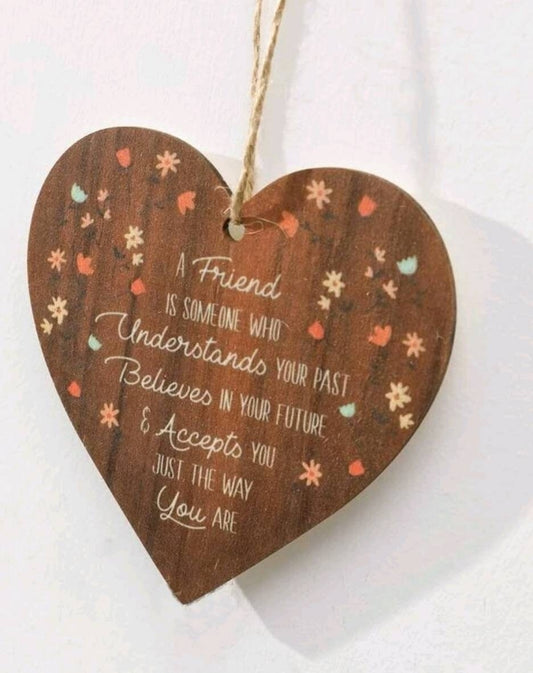 Plaque - friends wooden heart