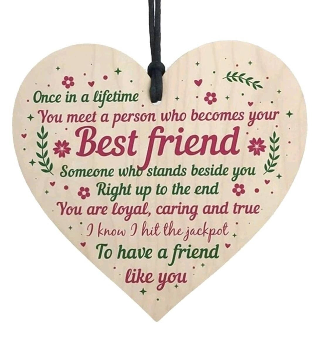 Plaque - best friends wooden heart