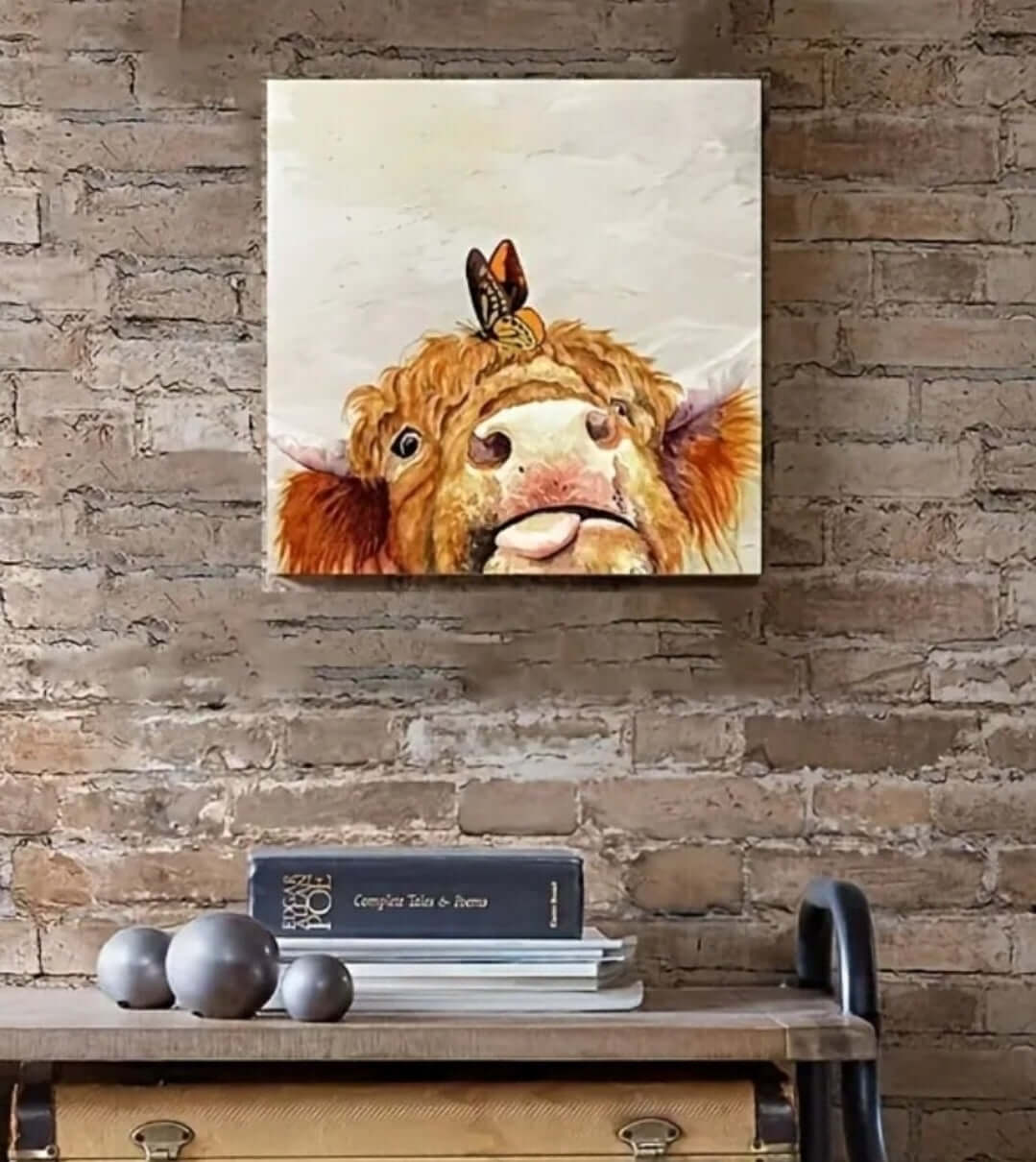 Home Decor - cow canvas poster