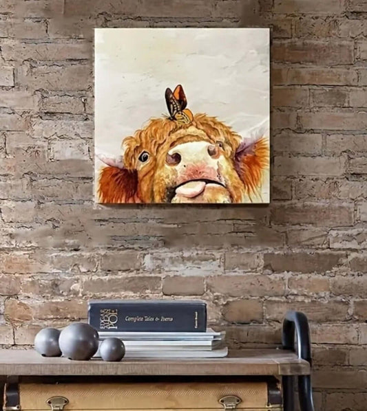 Home Decor - cow canvas poster