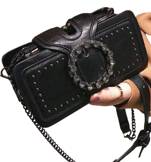 Bag - Shoulder - black studded