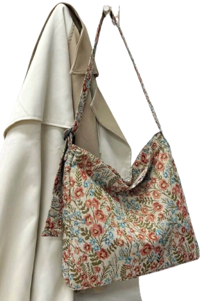 Bag - Tote - floral embroidered