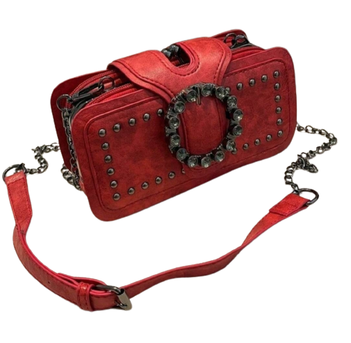 Bag - Shoulder - red studded