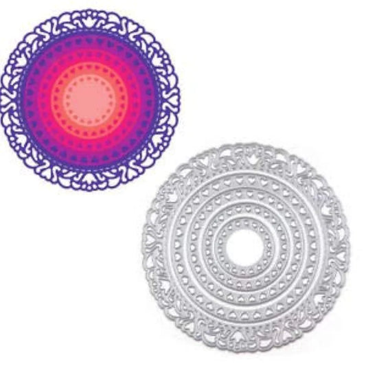 Craft - metal die - Nesting - circle heart