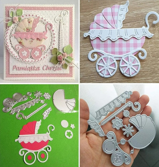 Craft - metal die - baby pram