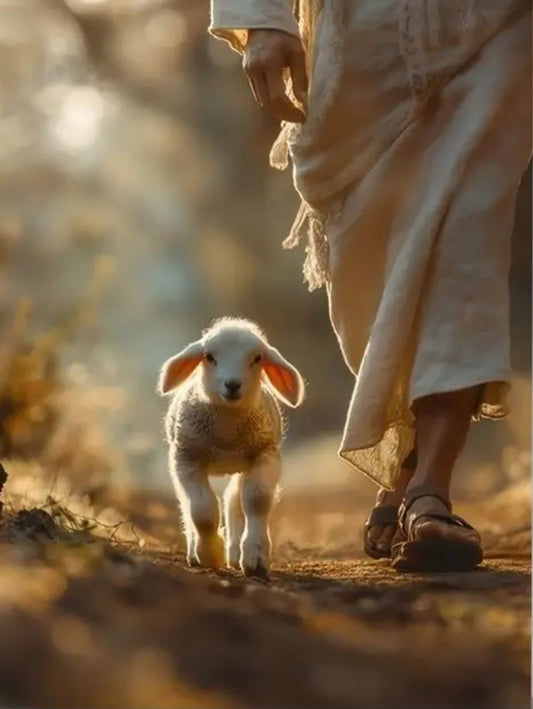 Home Decor - Canvas Poster - Christian Jesus and the lost sheep