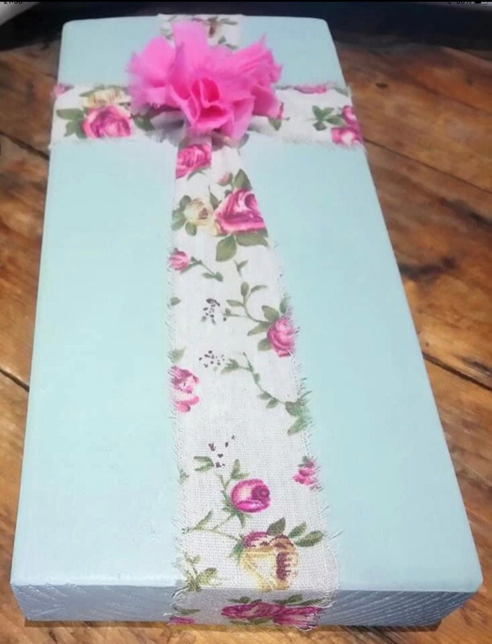Ornament - Wooden floral Cross