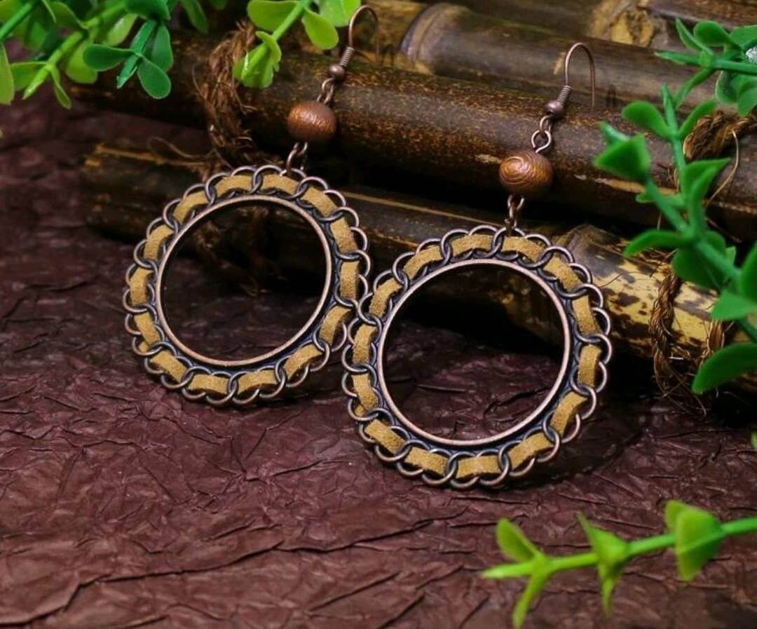 Earrings - Braided round drop